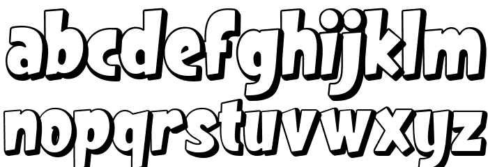 Komigo 3D Regular Font LOWERCASE
