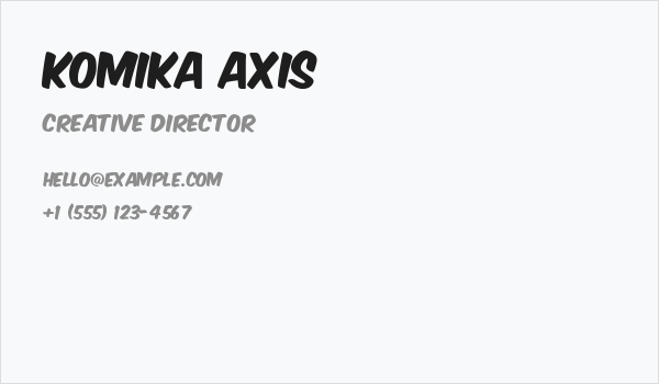 Komika Axis Business Card