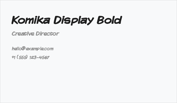 Komika Display Bold Business Card