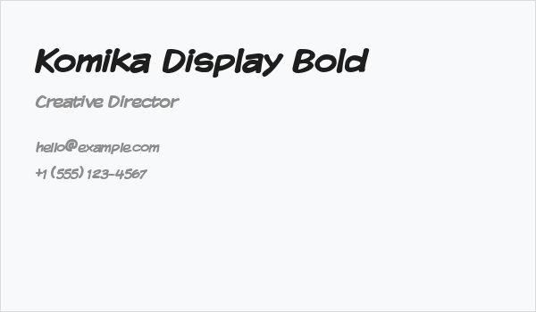 Komika Display Bold Business Card