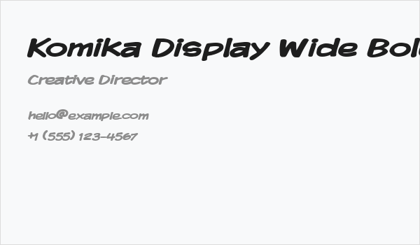 Komika Display Wide Bold Business Card