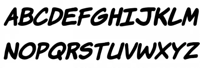 Komika Hand Bold Italic Polices MAJUSCULES
