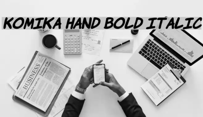 Komika Hand Bold Italic Fuentes examples