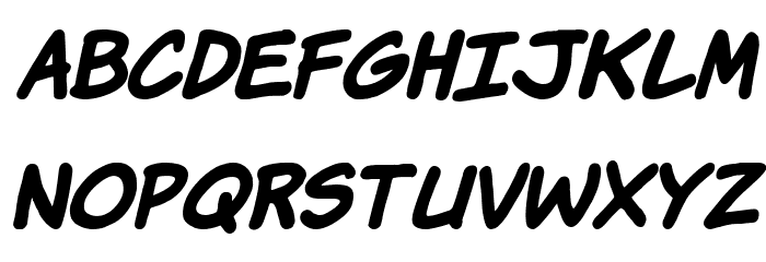 Komika Hand Bold Italic Font LOWERCASE