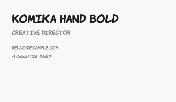 Komika Hand Bold Business Card