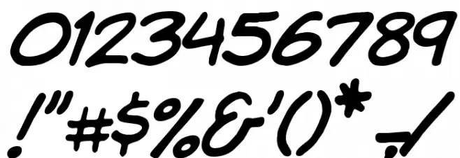 Komika Hand Italic Font OTHER CHARS