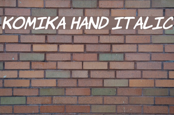 Komika Hand Italic Font examples