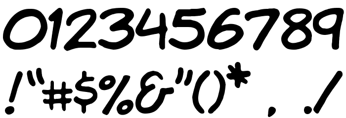 Komika Hand Font Alte caractere