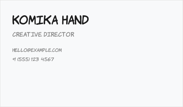 Komika Hand Business Card
