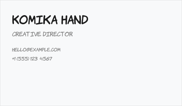 Komika Hand Business Card