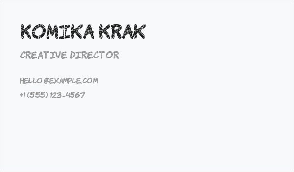 Komika Krak Business Card