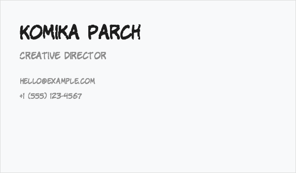 Komika Parch Business Card
