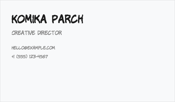 Komika Parch Business Card