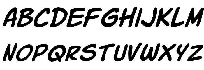 Komika Slick Italic Font LOWERCASE