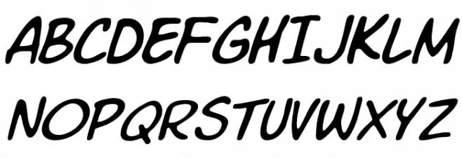Komika Slim Italic Schriftart Groß