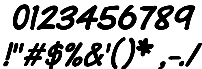 Komika Text Bold Italic Font OTHER CHARS