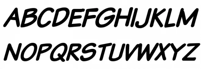 Komika Text Bold Italic Schriftart Groß