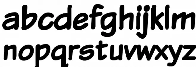 Komika Text Bold Schriftart Kleinbuchstaben