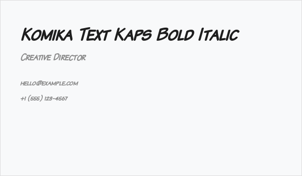 Komika Text Kaps Bold Italic Business Card