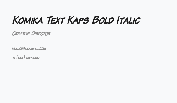 Komika Text Kaps Bold Italic Business Card