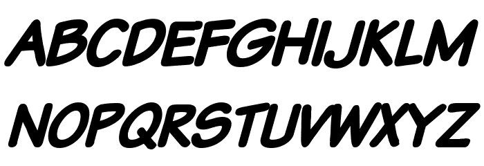 Komika Text Kaps Bold Italic Font LOWERCASE