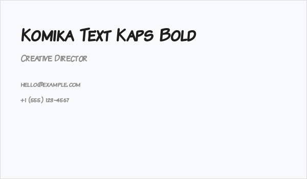 Komika Text Kaps Bold Business Card