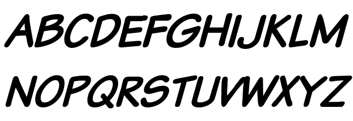 Komika Text Kaps Italic Font LOWERCASE