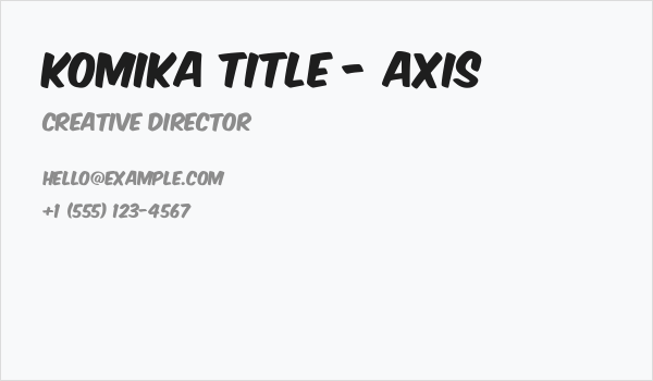 Komika Title - Axis Business Card