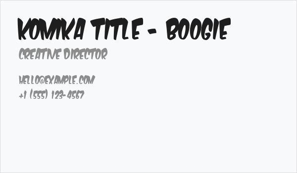 Komika Title - Boogie Business Card