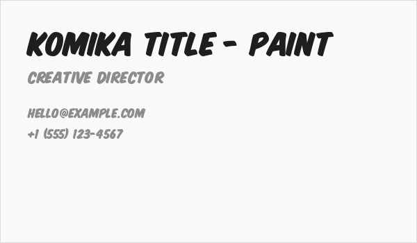 Komika Title - Paint Business Card