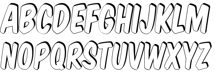 Komika Title - Shadow Font LOWERCASE