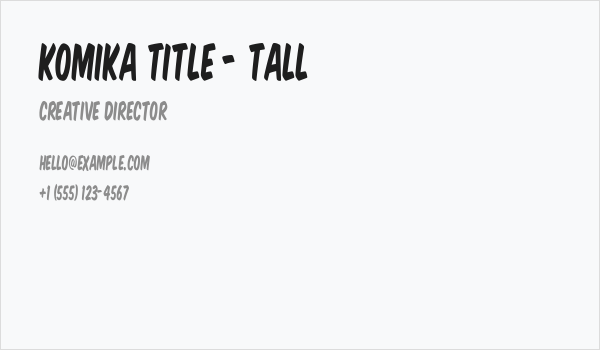 Komika Title - Tall Business Card