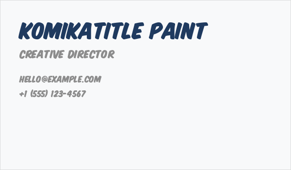 KomikaTitle Paint Business Card