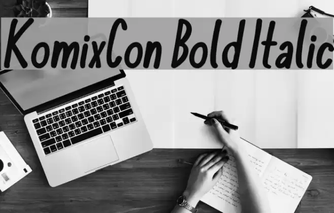 KomixCon Bold Italic Font examples