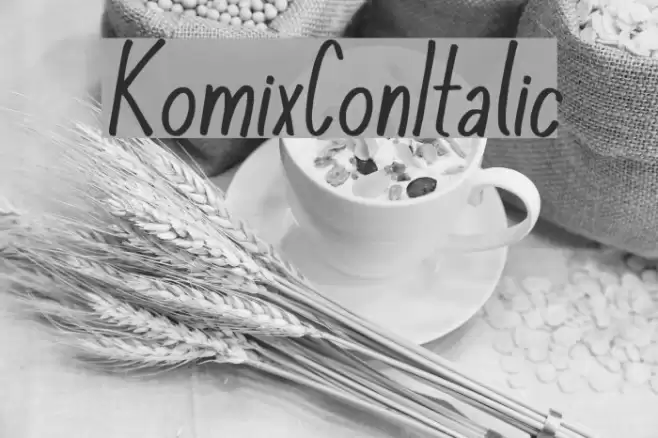 KomixConItalic Font examples