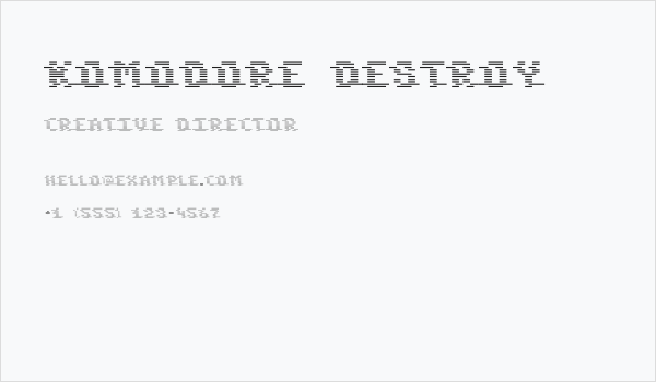 Komodore Destroy Business Card