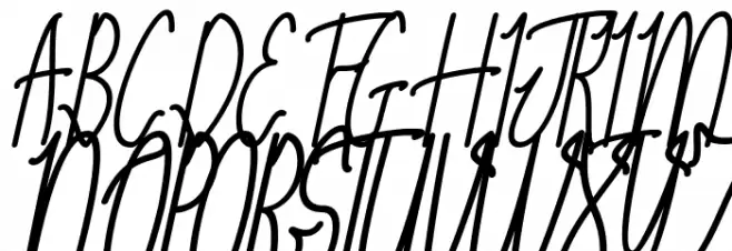 Komonesia Signature Slant Шрифта ВЕРХНИЙ