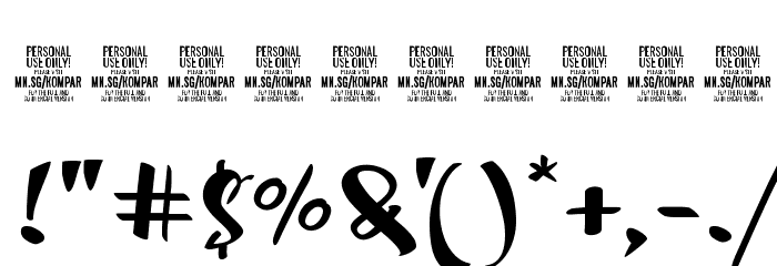 Kompar Black PERSONAL USE ONLY Font OTHER CHARS