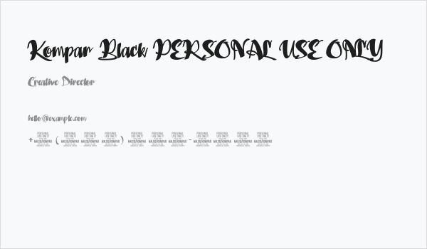 Kompar Black PERSONAL USE ONLY Business Card