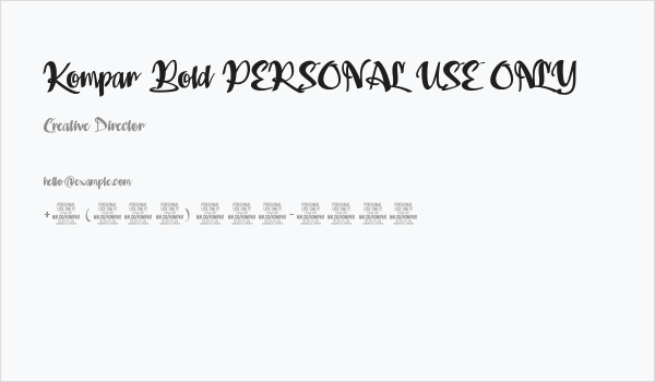 Kompar Bold PERSONAL USE ONLY Business Card