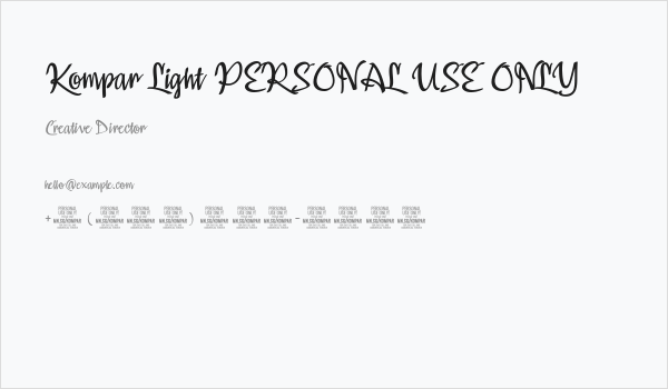 Kompar Light PERSONAL USE ONLY Business Card