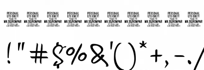 Kompar Thin PERSONAL USE ONLY Font OTHER CHARS