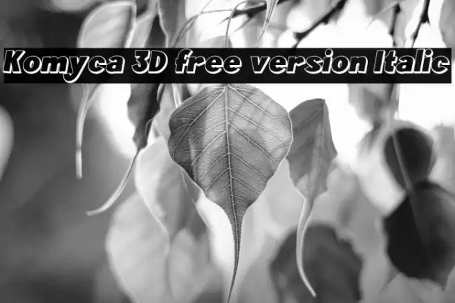 Komyca 3D free version Italic Caratteri examples