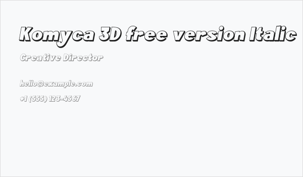 Komyca 3D free version Italic Business Card
