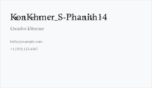KonKhmer_S-Phanith14 Business Card