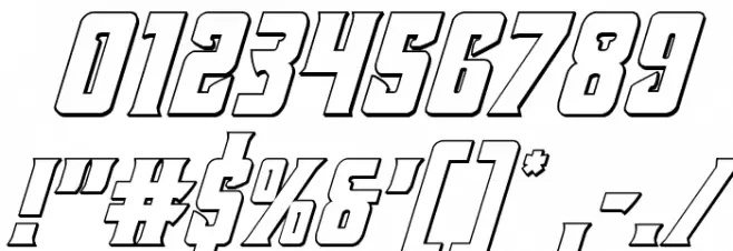 Kondor 3D Italic Font OTHER CHARS