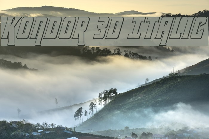 Kondor 3D Italic Font examples