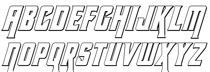 Kondor 3D Italic Font LOWERCASE