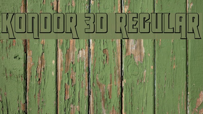 Kondor 3D Regular Font examples