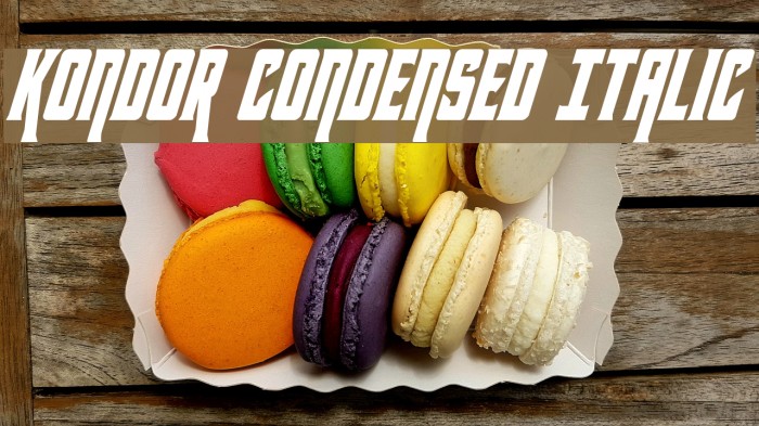 Kondor Condensed Italic Font examples
